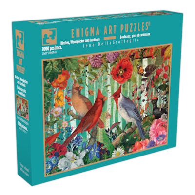 Enigma Art Puzzles Casse-tête de luxe Enigma Art – 1000 pièces "Bouleaux, pics et cardinaux " 1 ea, 25,00 $/1ch