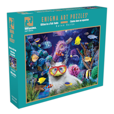 Enigma Art Puzzles Casse-tête de luxe Enigma Art – 1000 pièces " Chaton dans un aquarium" 1 ea, 25,00 $/1ch