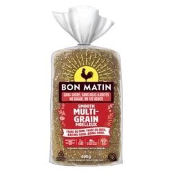 Bon Matin Pain avec grains entiers multigrain moelleux 600 g, 0,80 $/100g