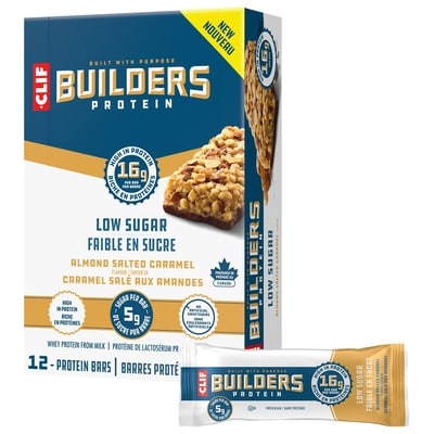 CLIF BUILDERS Low Sugar Protein Bars, Almond Salted Caramel Flavour 12x56.0 g, $5.28/100g