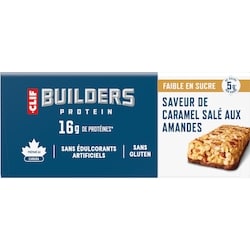 CLIF BUILDERS Low Sugar Protein Bars, Almond Salted Caramel
