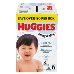 Snug & Dry Baby Diapers, Size 6 (35+ lbs), 132 Ct