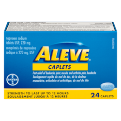Aleve Naproxen Sodium Tablets Usp, 220 Mg 24 ea, $0.31/1ea