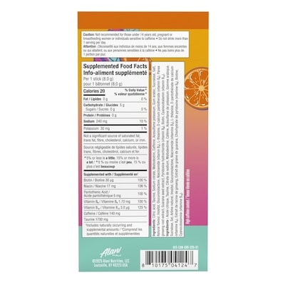 Alani baiser orange énergie bâtonnets