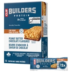 CLIF BUILDERS Low Sugar Protein Bars, Peanut Butter Chocolate Flavour 12x56.0 g, $4.46/100g