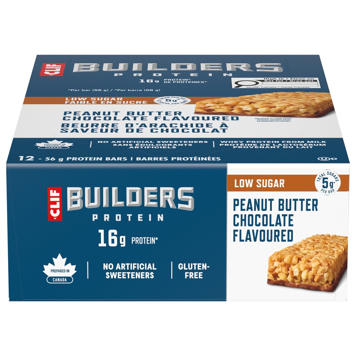 CLIF BUILDERS Low Sugar Protein Bars Peanut Butter Chocolate