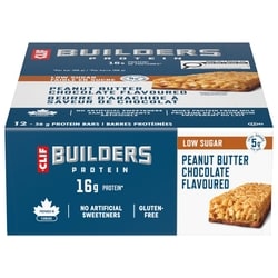 Clif BUILDERS Barres protéinées faibles en sucre, saveur de chocolat au beurre d’arachide 12x56.0 g, 4,46 $/100g