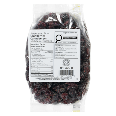 Johnvince Foods Dried Cranberries 300 g, $1.67/100g