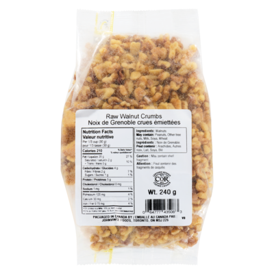 Johnvince Foods Raw Walnut Crumbs 240 g, $3.75/100g