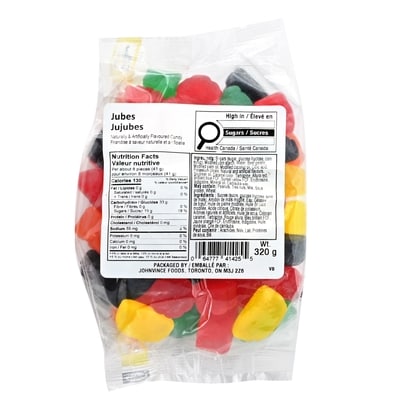 Johnvince Foods Jujubes 320 g, 1,56 $/100g