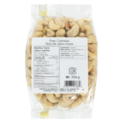 Johnvince Foods Raw Cashews 250 g, $3.60/100g