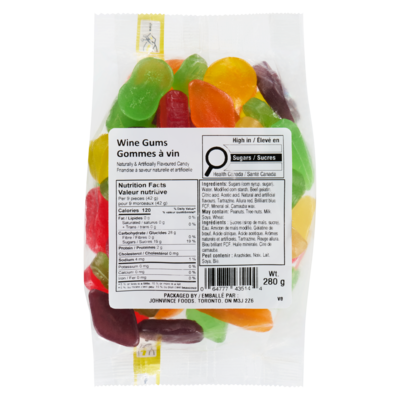 Johnvince Foods Wine Gums 280 g, $1.79/100g