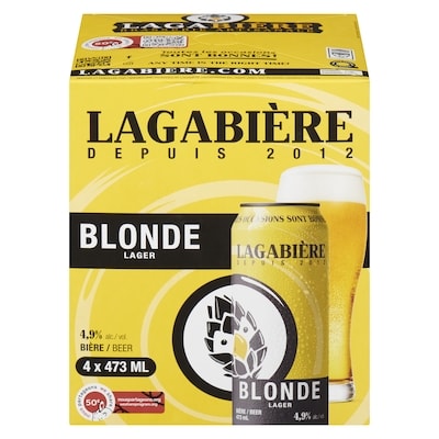LAGABIERE Beer Blonde Lager (ID required at pick-up) 4x473.0 ml, $0.58/100ml