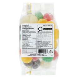 Johnvince Foods Candy Assorted Jumbo Gums 280 g, $1.43/100g