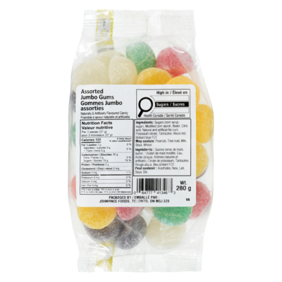 Johnvince Foods Friandise à gommes jumbo assorties 280 g, 1,79 $/100g