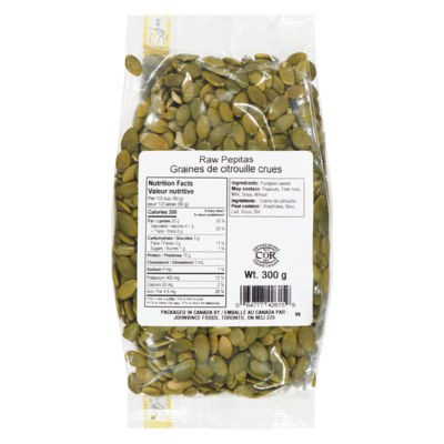Johnvince Foods Raw Pumpkin Seeds 300 g, $2.00/100g