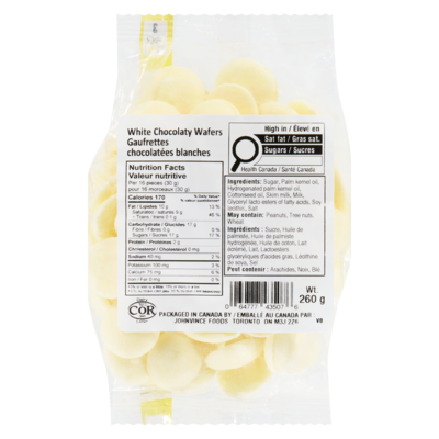 Johnvince Foods Gaufrettes chocolatées blanches 260 g, 2,31 $/100g