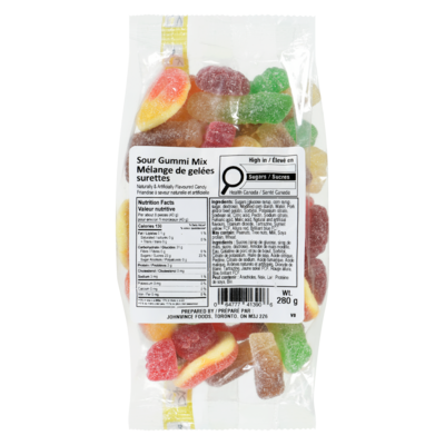 Johnvince Foods Candy Sour Gummi Mix 280 g, $1.79/100g