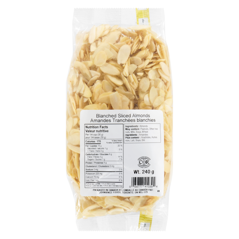 Almonds, Blanched Sliced