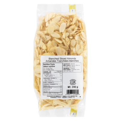 Amandes en tranches blanchies