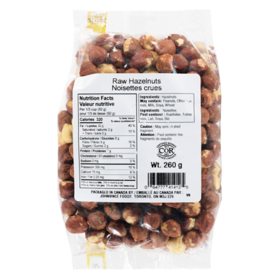 Johnvince Foods Raw Hazelnuts 260 g, $3.85/100g