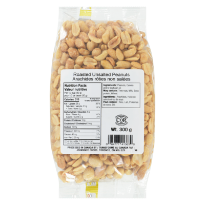 Johnvince Foods Roasted Unsalted Peanuts 300 g, $1.67/100g