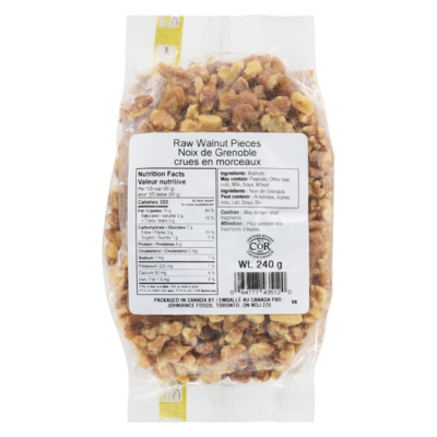 Johnvince Foods Raw Walnut Pieces 240 g, $3.75/100g