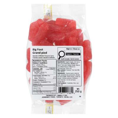 Johnvince Foods Big Foot Jubes 250 g, $2.00/100g