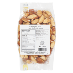 Johnvince Foods Noix du brésil crues 250 g, 4,00 $/100g