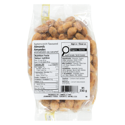 Johnvince Foods Amandes aromatisées au caramel 230 g, 3,91 $/100g