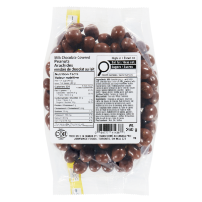 Johnvince Foods Arachides enrobées de chocolat au lait 260 g, 3,46 $/100g