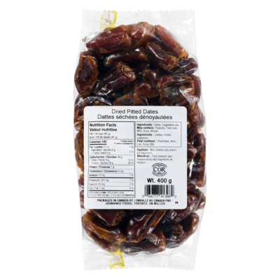 Johnvince Foods Dried Pitted Dates 400 g, $1.25/100g