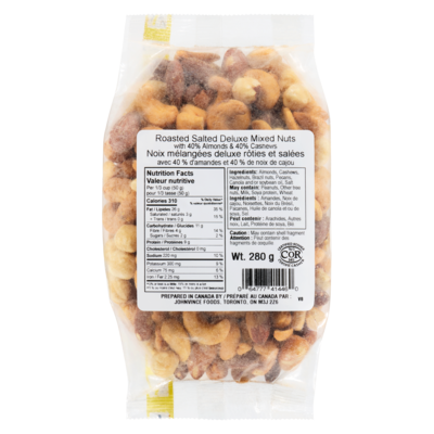 Johnvince Foods Roasted Salted Deluxe Mixed Nuts 280 g, $3.57/100g