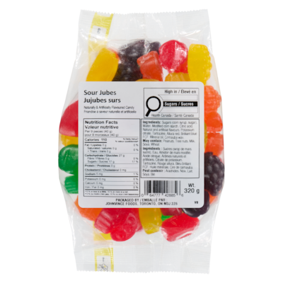 Johnvince Foods Sour Jubes 320 g, $1.56/100g