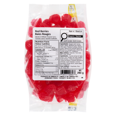 Johnvince Foods Friandise à baies rouges 280 g, 1,79 $/100g