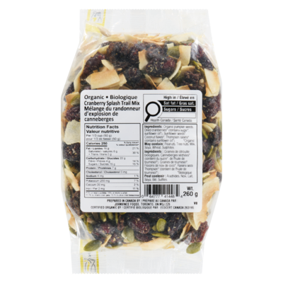 Johnvince Foods Cranberry Trail Mix, Organic 260 g, $2.31/100g