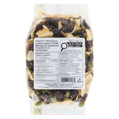 Johnvince Foods Mélange aux canneberges biologique 260 g, 2,31 $/100g