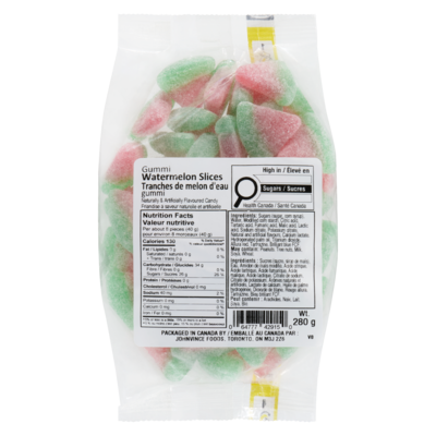 Johnvince Foods Candy Gummi Watermelon Slices 280 g, $1.79/100g