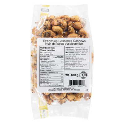 Johnvince Foods Everything Seasoned Cashews 180 g, $5.00/100g