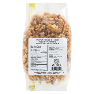 Johnvince Foods Walnut Halves & Pieces 200 g, $3.00/100g