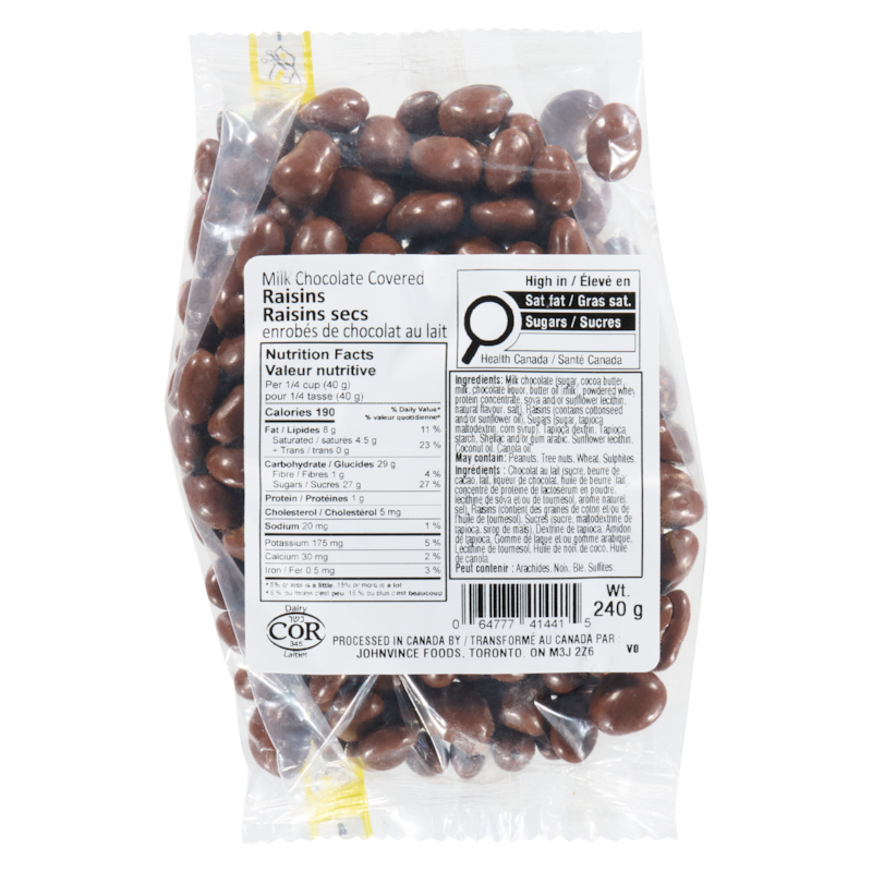 Milk Chocolate Covered Raisins