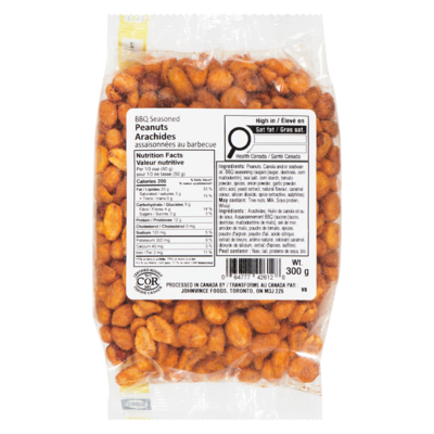 Johnvince Foods Arachides assaisonnées au barbecue 300 g, 1,67 $/100g