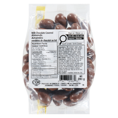 Johnvince Foods Milk Chocolate Covered Almonds 240 g, $3.75/100g