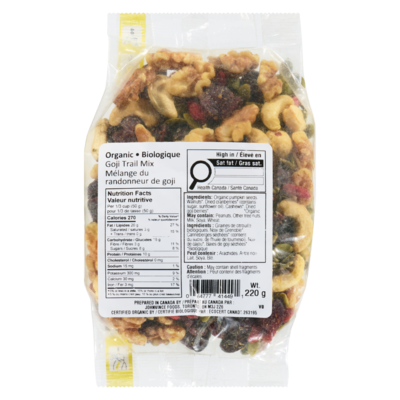 Johnvince Foods Goji Trail Mix, Organic 220 g, $3.64/100g