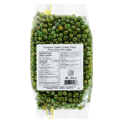 Johnvince Foods Pois verts rôtis salés 350 g, 1,43 $/100g