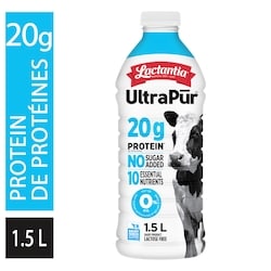 Lactantia Ultrapur ultrafiltré 20 g de protéines. 0 % 1.5 l, 0,40 $/100ml