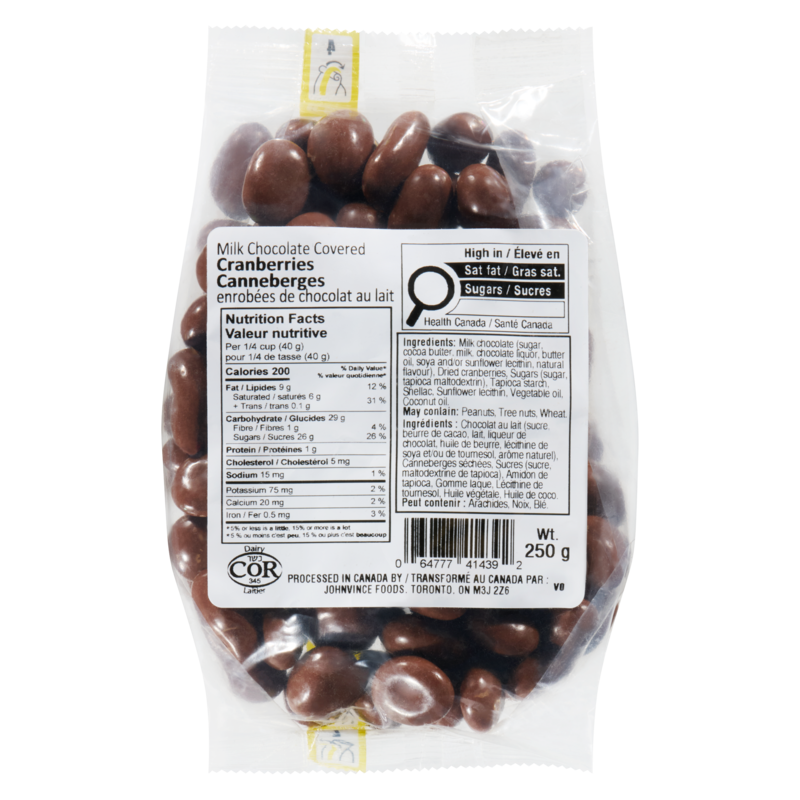 Milk Chocolate Covered Cranberries