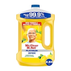 M. Net Nettoyant tout usage antibactérien, nettoyant pour planchers, savon pour vadrouille, nettoyant liquide, Citron 2.93 l, 0,46 $/100ml