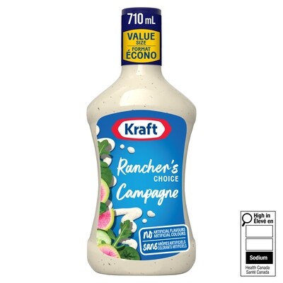 Kraft Vinaigrette campagne, bouteille 710 ml, 0,84 $/100ml