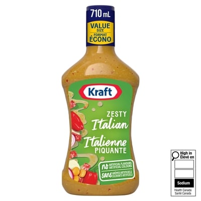 Kraft Vinaigrette italienne piquante format écono 710 ml, 0,84 $/100ml